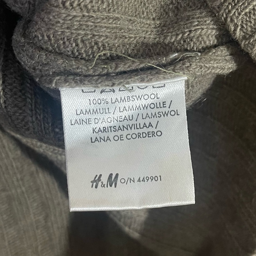 Label of graded goods 100%lambs wool green sweater size small - Picture 6 of 8